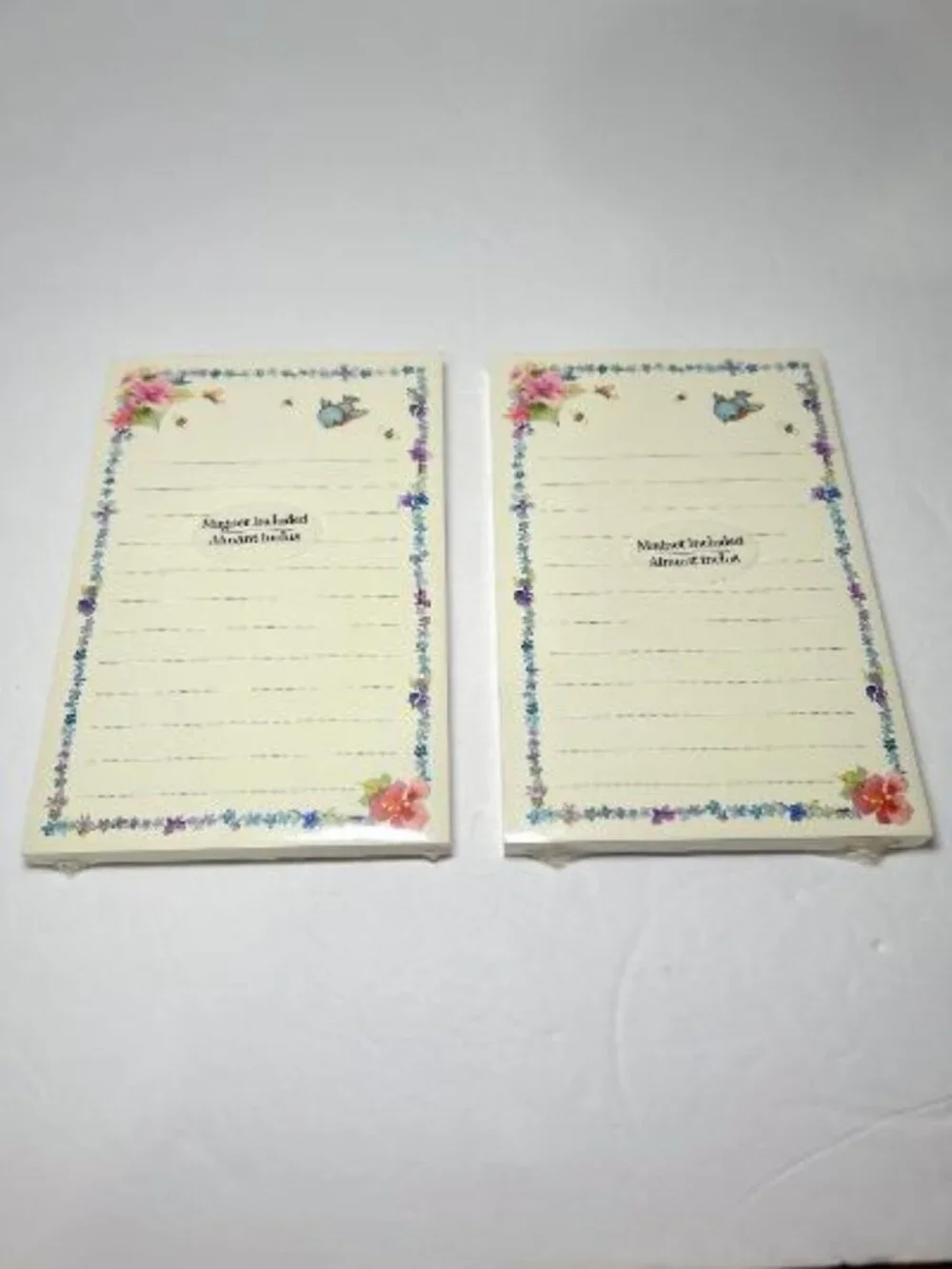 2 Vintage Hallmark Bird Bees Flowers Memo Pad 80 Sheets Sealed Magnetic Backing